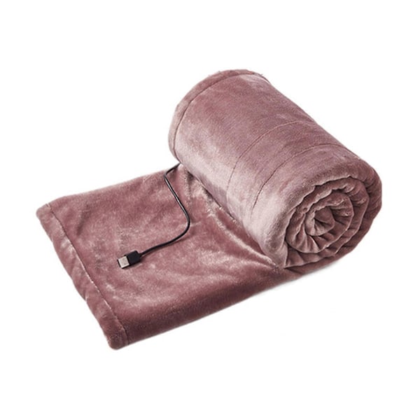 Oppvarmet Elektrisk Teppe, USB Elektrisk Teppe Dobbel Varmt Hjemmeutstyr, Slitesterk Sengvarmer Termostat, for Langvarig Kontorarbeid, Camping, Fotturer Pink