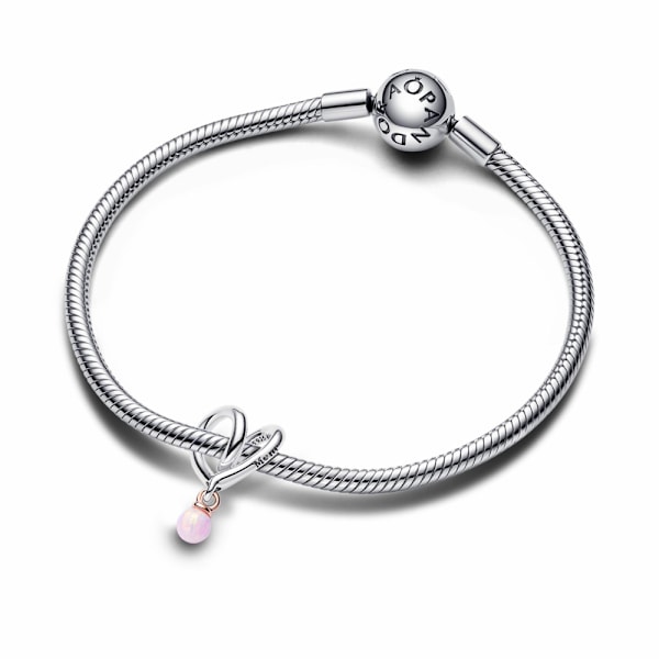 Pandora Two-Tone Snoet Hjerte Charm S925 Sterling Sølv - 783242C01