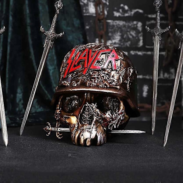 Slayer Skull Box Dödskallehjälm Killer Fear Skull Skull Box Resin Ornament Ornament