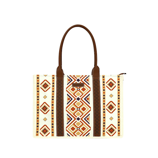 Wrangler Tote Bag Western Väskor för Kvinnor Axelremsväska Boho Aztec Handväskor NY Warm Yellow L