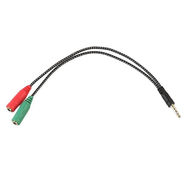3,5 mm hann til 2 hunn jack lyd mikrofon headset splitter adapter kabel konverter