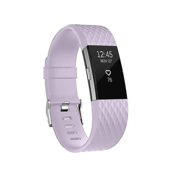 Diamantmønstret rem til Fitbit Charge 2, 10,5x8,5 cm Light Purple