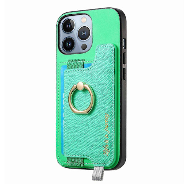 B5 iPhone 16 Pro Max -kotelo 2-in-1 Magneettinen Irrotettava Korttipidike Nahka+TPU Puhelin Kotelo - Vihreä Green