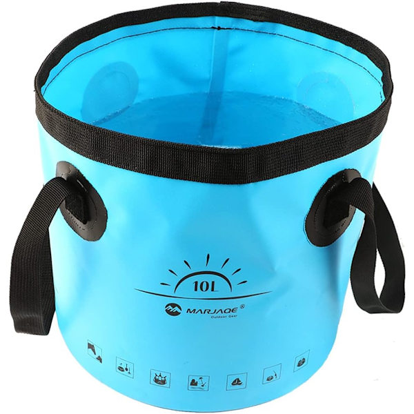 Hopfällbar Hink med Handtag | 10L/20L Lätt Vikt Bil Tvätthink | Flerfunktions Vikbar Blue 10L
