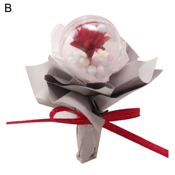 Tørkede blomster simulert bærbar plast mini tørkede blomster bukett baller DIY leker Red B