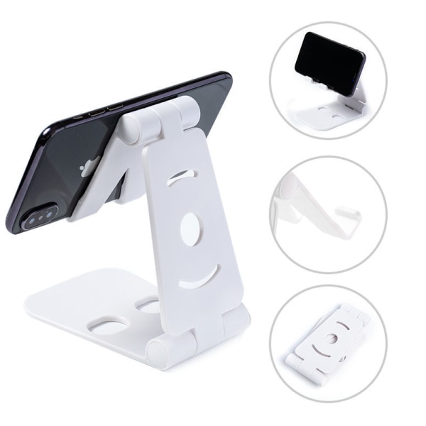 Foldbar Mobil Stativ - Stativ for Mobil, iPad, Tablet Hvit hvit