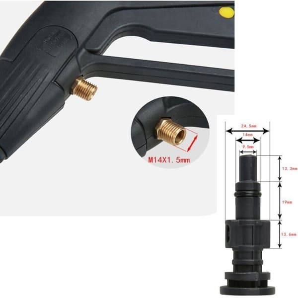 Högtryckstvättspistol M22x1,5 Stift 14 mm med Högtrycksslang-Högtryckstvättstillbehör-Lång Slang 5m