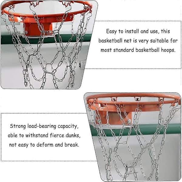 Robust Basketballnett i Stål - Erstatningsnett, Standard, Galvanisert