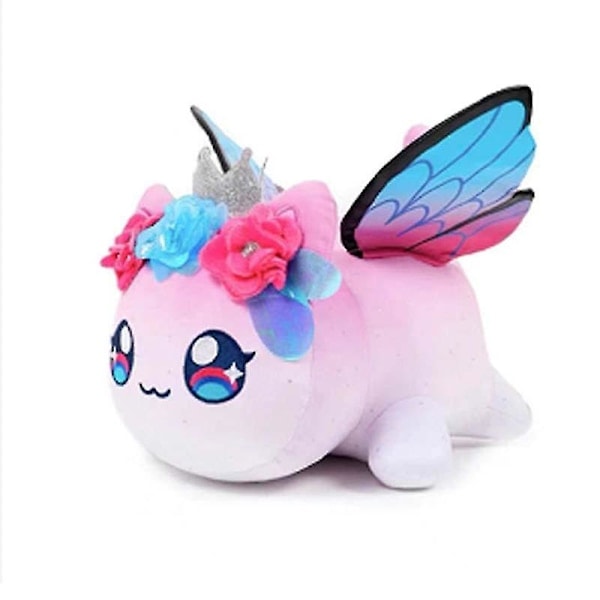 Aphmau Meows Katt Plyschleksak - Mjuk Meemeow Fylld Munk-Katt, Kawaii Pommes Frites och Cheeseburgare Mat Plyschdocka - Perfekt Julklapp butterfly cat