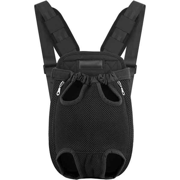 Koiran reppu - Säädettävä etulaukku lemmikkikissalle ja -koiralle, kantoreppu/jalka ulos ja helppo säätää, S, musta S Negro