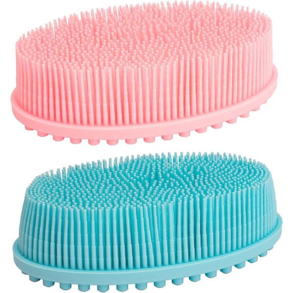 Silikonkroppsskrubb Exfolierande Duschbadskroppsborste 2-pack