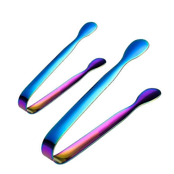 2 stk. Issukkerklyper i rustfrit stål til teselskab, kaffebar, madservering Multicolor