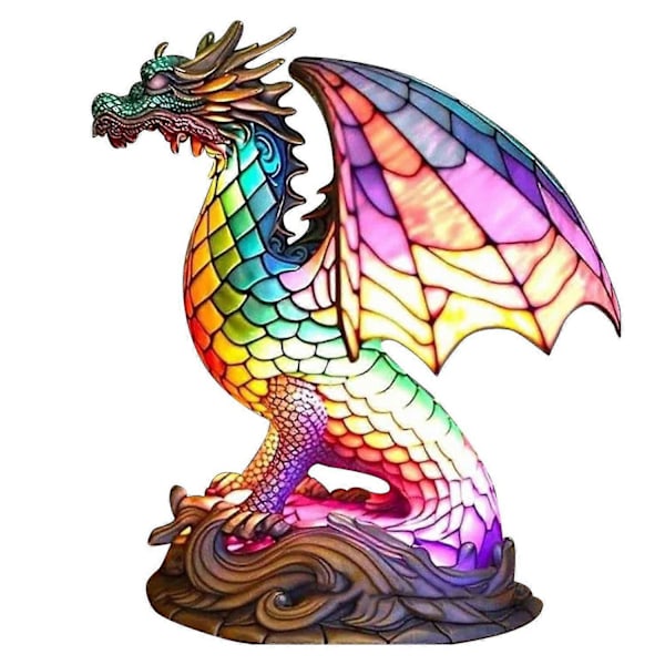 Fort Nite Flat Metal Borddekoration och Heminredning Djur Bordlampa Serie Dragon