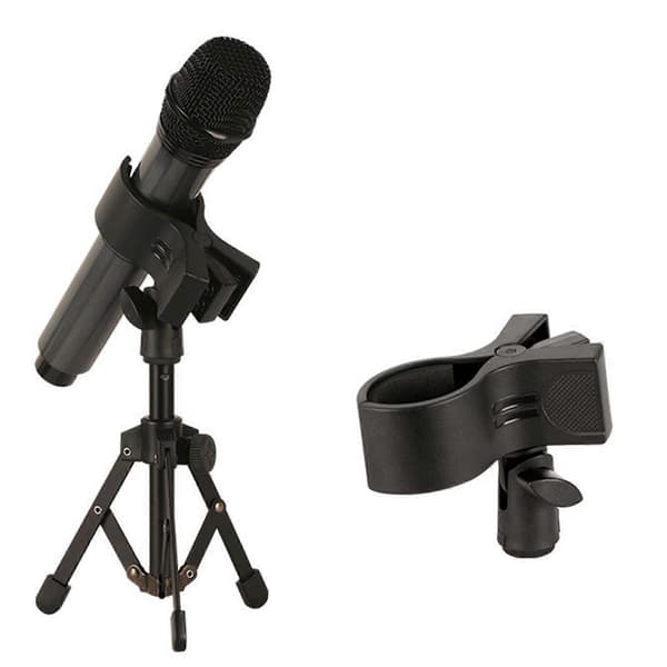Plastik Mikrofonclips med tyk skumpolstring og 3/8 skrueinterface Monteringsholder til forskellige baser Sort Black