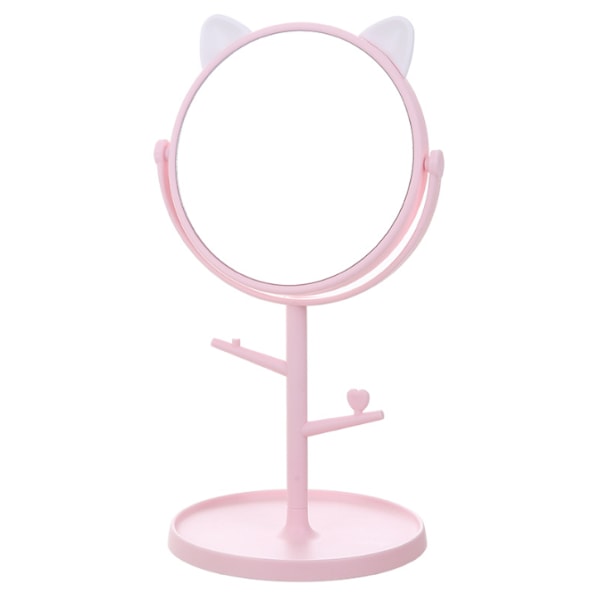 Bedroom Mirror-&Makeup Mirror in Cute Cat Ears Shape for Girls Gifts in Bathroom or Bedroom- Pink