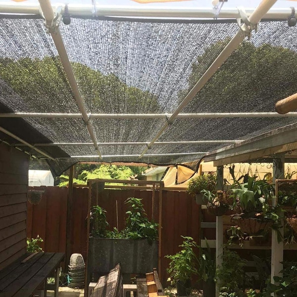 Skuggduk 8 Fästen 80% Skuggning Förstärkt Tjock Skuggsegel, Växthus Vindskyddsnät med Öglor, för Växttäckning/Växthus/Trädgård/Pergola (3x3m) 3*3m