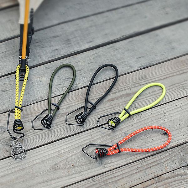 Elastiksnor med krog 6 mm reb Elastik Baldakin Bindere til Lastbiler Bannere Camping Sort Yellow 20cm