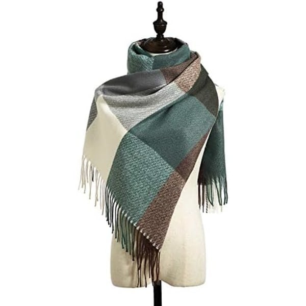 Dame XXL vinter skjerf høst overdimensjonert skulderskjerf dame pledd skjerf poncho lang skjerf kappe 1 myk og komfortabel 70 cm x 180 cm