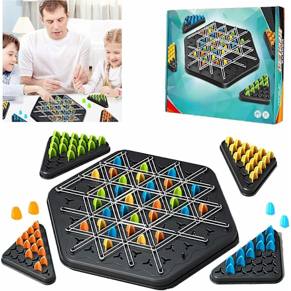 Ketju-kolmiopeli, kumilenkki-triggel-peli 2-4 pelaajalle, täydellinen perheen kokoontumisille
