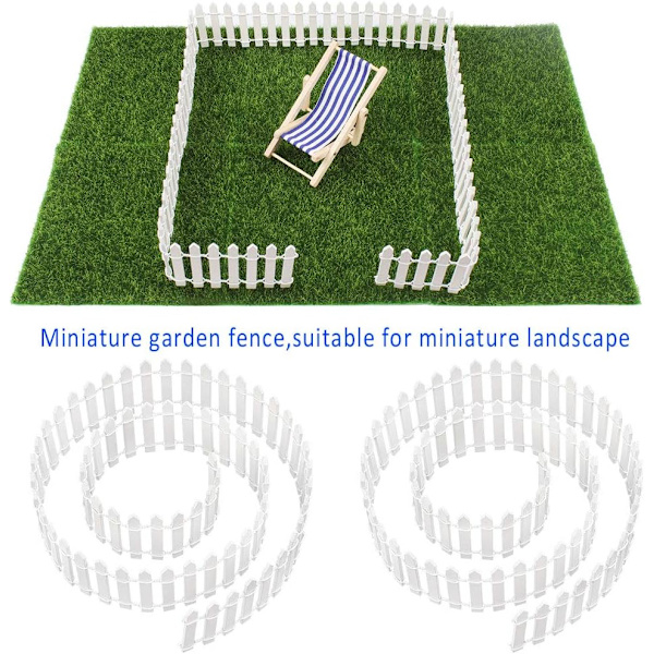 2 Pak Miniature Havehegn, 5 * 90CM Lille Træhegn Miniature Stakithegn til Mikrolandskab Dukkehuse Blomsterpotte Fehave Dekoration