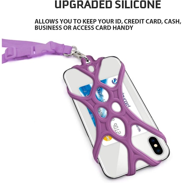 1 stk Mobiltelefon Lanyard Stropp Veskeholder med Avtakbar Halsstropp Universal for Smartphone iPhone 8,7 6S iPhone 6S Plus Purple