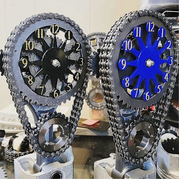 Roterande Kugghjulsklocka Industriell Steampunk Vintage För Heminredning Black