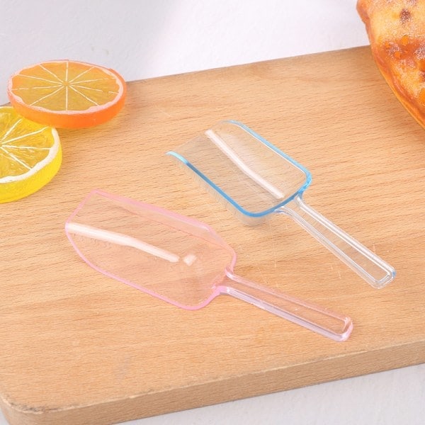 6 stk. Mini Plastik Skeer Transparent Is Scoop til Slik Transparent