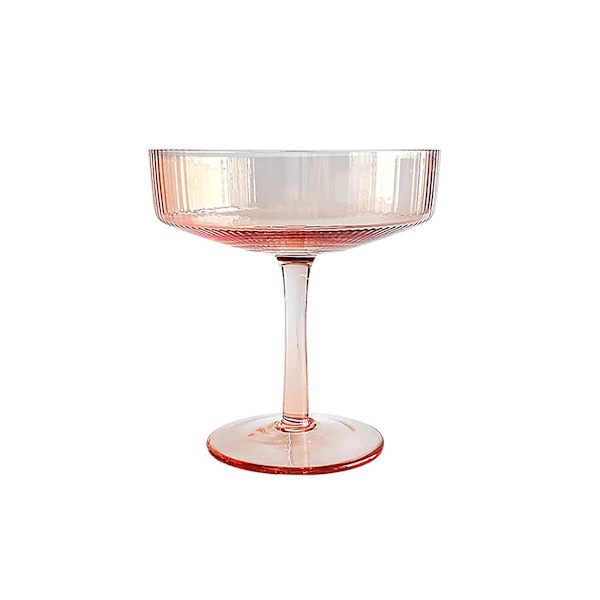 1 st 180 ml Ribbat Martiniglas, Set om 4, Vintage Coupéglas, Kristall Cocktailglas med Fot, Klart Vinglas Orange