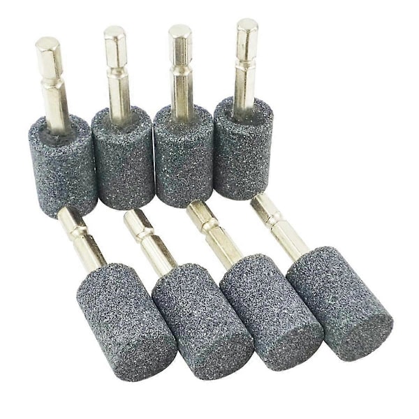 Stk Cylinder Slibesten - 1/4 tomme Hex Skaft Abrasiv Slibesten Monteret Slibepunkt til Rotary