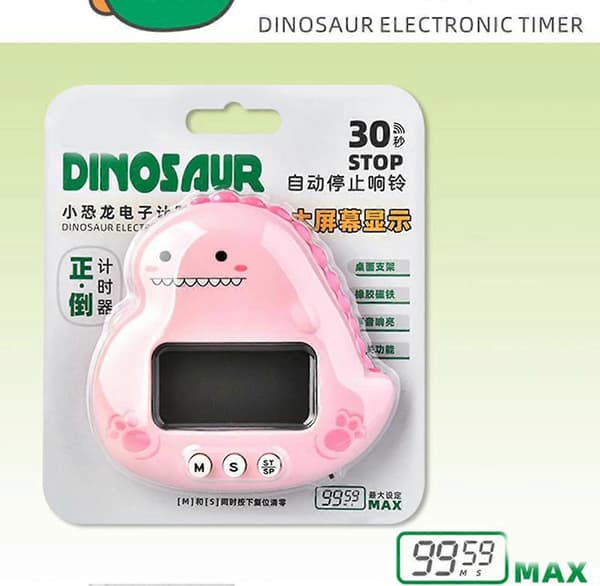 Mote Klasserom Påminnelse Kjøkken Timer Elektronisk Timer ABS Materiale Søt Dinosaur Timer Egnet for Presis Timing Kjøkken Timer Green
