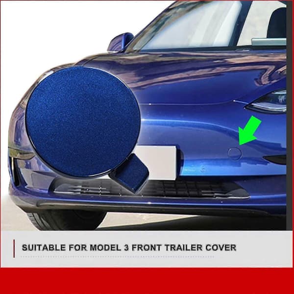 Frontdeksel for slepekrok for Tesla Model 3 - Erstatningsfangerdeksel 1460701-00-b (svart) blue