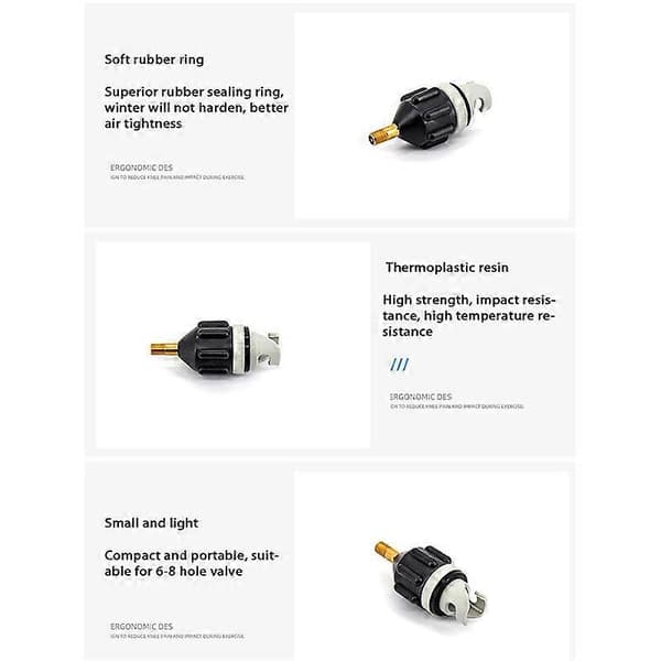 SUP Paddle Luftdyse Kajakk Luftventiladapter (Svart)