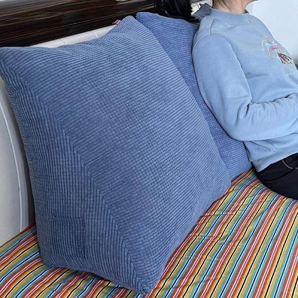 Ryglæn Pude Sengelæsning Pude Trekant Pude 20*36*40cm Rose red
