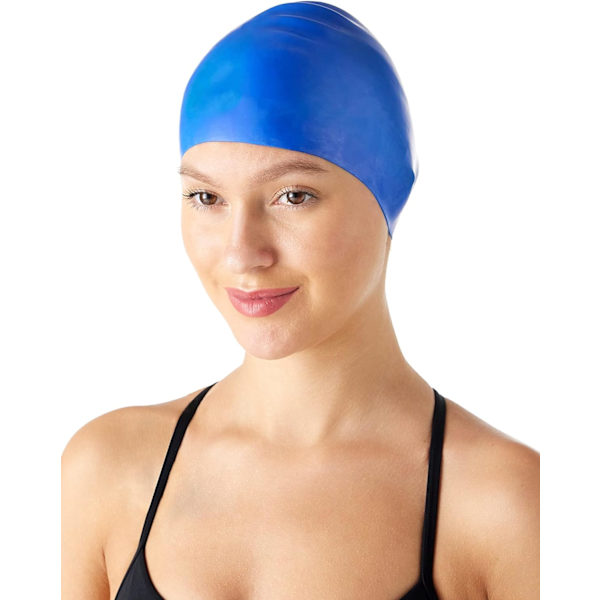 1 stk Rynkefri Silikon Badehette Blue