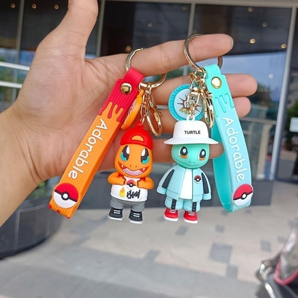 Fashion Cartoon Nyckelring Anime Figur Hänge Modell Dockor Barn Leksak Present Snorlax