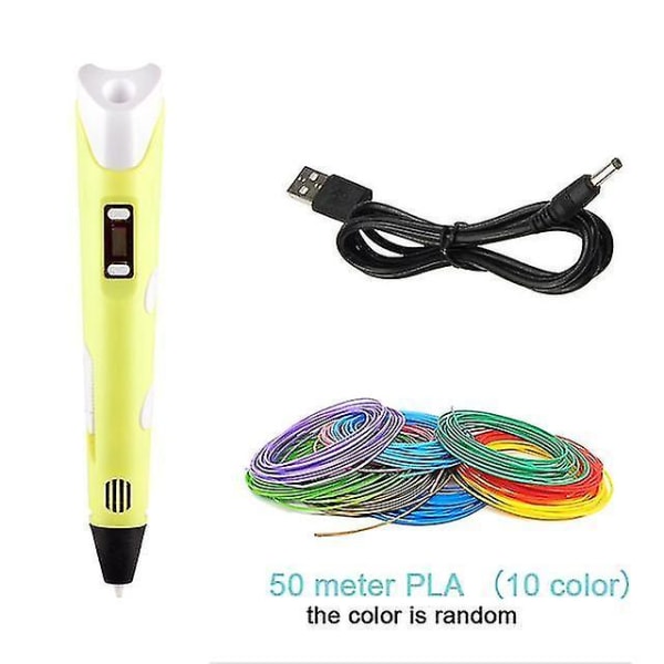 Hot 3d pen diy printer pen led painting pla filament children printing pens for designer kids