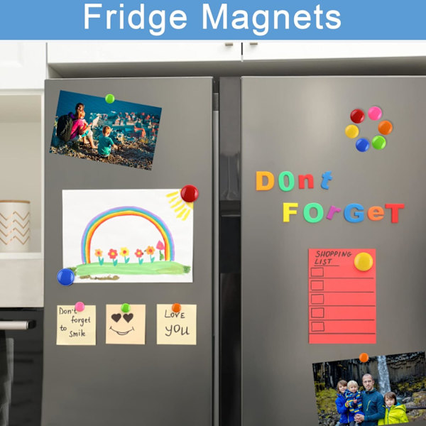 Jääkaappimagneetti, 24 kpl Vahvat Pyöreät Magneetit, Valkotaulumagneetti, Mini Pienet Magneetit, Itseliimautuvat Magneetit, 3 cm Käsityömagneetit Ilmoitustaululle, Jääkaappiin