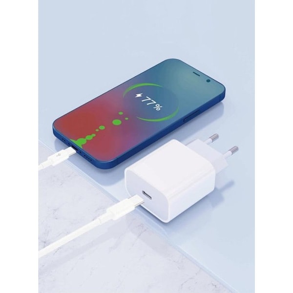 PH26 20W Hurtiglader + USB-C Kabel Kompatibel for Sony Xperia 1 VI (Laderpakke + 2M Kabel)