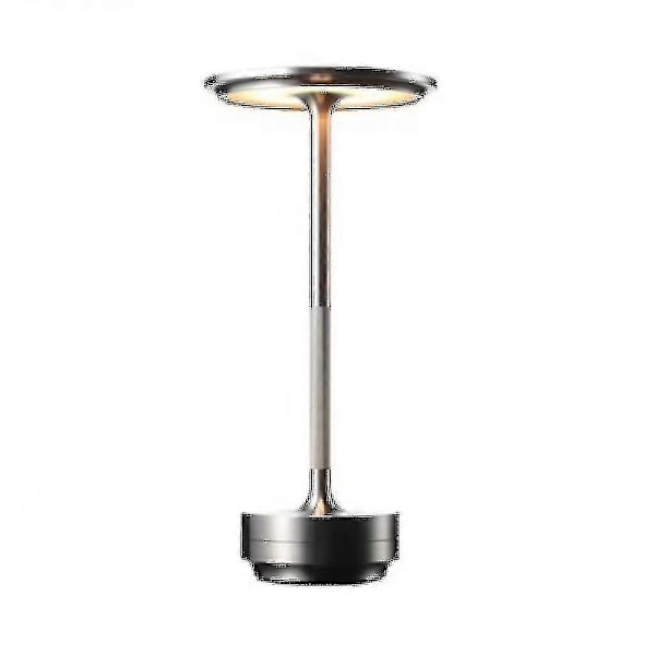 Sladdlös Bordslampa Dimbar Vattentät Metall USB Uppladdningsbara Bordslampor - 1 st S2024123012091 silver