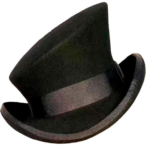 Asymmetrisk Topphatt Ullhatt Dame Herre Unisex Hatt Steam Punk Hatt Topphatt Mote Bånd Dekorativ Hatt Dekk Hode For Menn-yu Black One Size