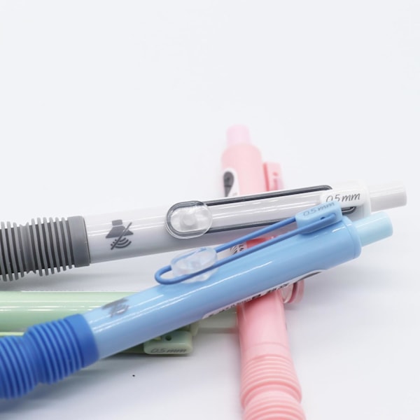 0,5 mm Tilbagetrækkende Kuglepen Blød Greb Lydløs Trykfunktion Gelpen, Sort blæk gelpenne, Æske med 4 penne (Sort)