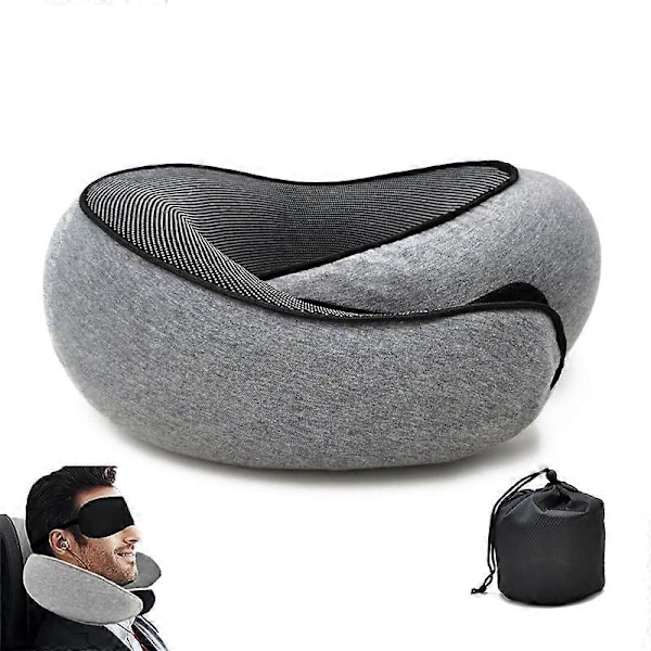 Reisepute for nakken, sammenleggbar U-formet pute, minnefoam reisepute Style 2