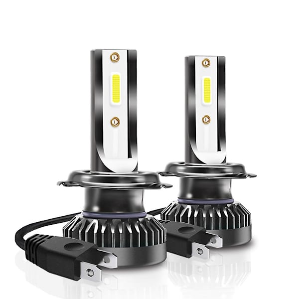 2x H4 9003 COB LED-hovedlyspærersett 80W 8000LM Høy/lav stråle 6000K Hvit H7