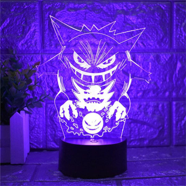 Tegneserie Elf Gengar Natlys 3D Illusion LED Lys Børn