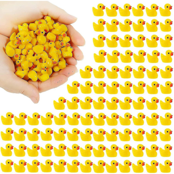 Mini Yellow Ducks Ducklings Tiny Duckies Garden Landscape Aquarium Dollhouse Potted Plants Decoration 100 pcs