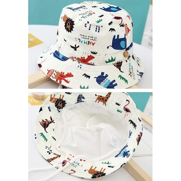 Justerbar solhatt for barn - pustende strandhatt for gutter og jenter Lion White
