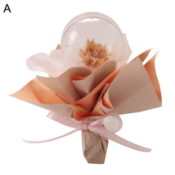 Torkade blommor simulerade portabla plast mini torkade blommor bukett bollar DIY leksaker Beige A