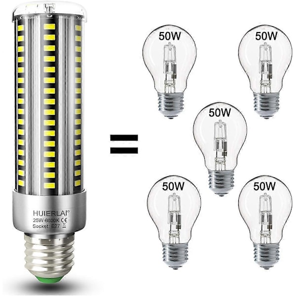 2 Pak E27 LED Majslys Pærer 25W Dagslys Hvid 6000K 3000LM Ækvivalent 250W Glødepære, E27 LED Majslys E27 LED Lys Ikke Dæmpbar