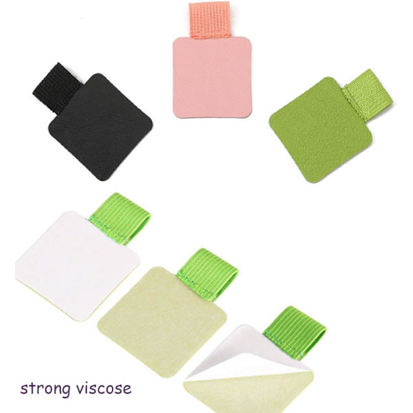 10 stk. Pen Loop Holder Selvklæbende Læder Pen Holder Notesbog Selvklæbende Pen Ring Blandet Farve Pen Ring Elastisk Pen Holder Rektangel (Tilfældig Farve)