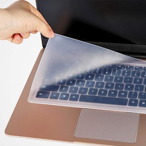 Tangentbordsskydd i silikon, transparent film, universellt kompatibelt med 15-17 tums laptop, notebook, netbook, Chromebook (Transparent)
